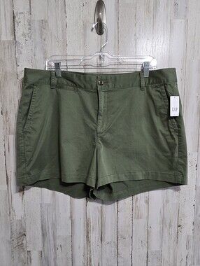 GAP Olive Army Green 3" Khaki Flat Front Chino Shorts Plus Size 18